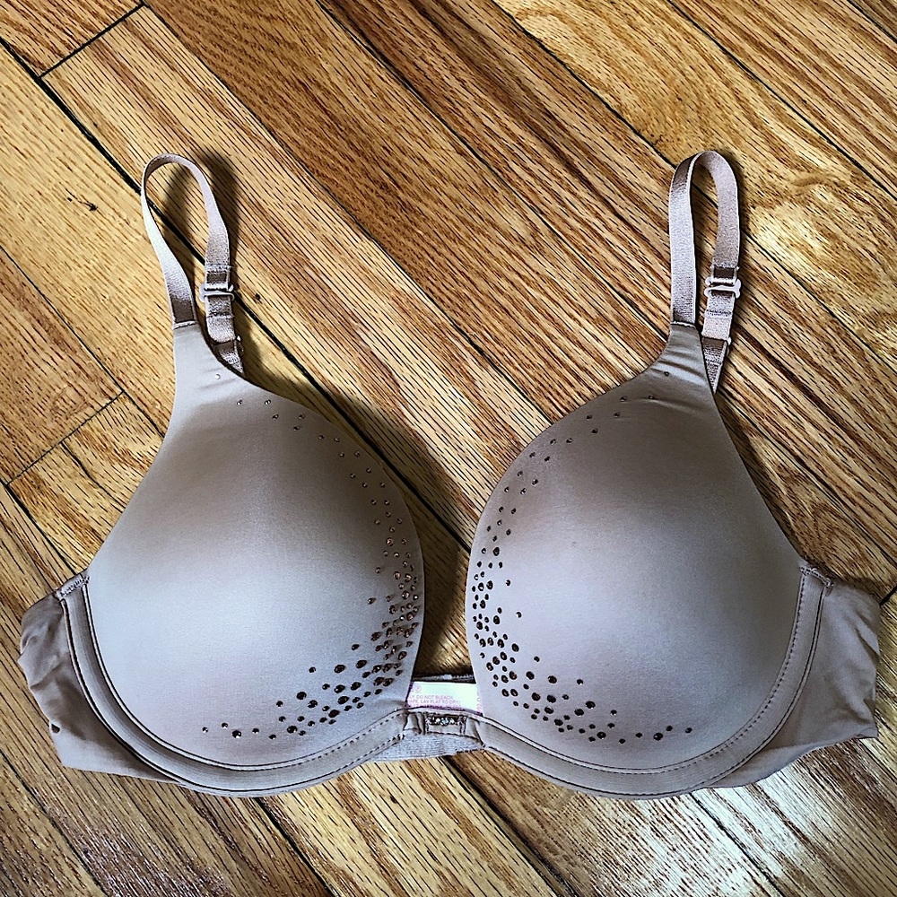 Victoria’s Secret Nude Crystal Rhinestone Push Up Bra